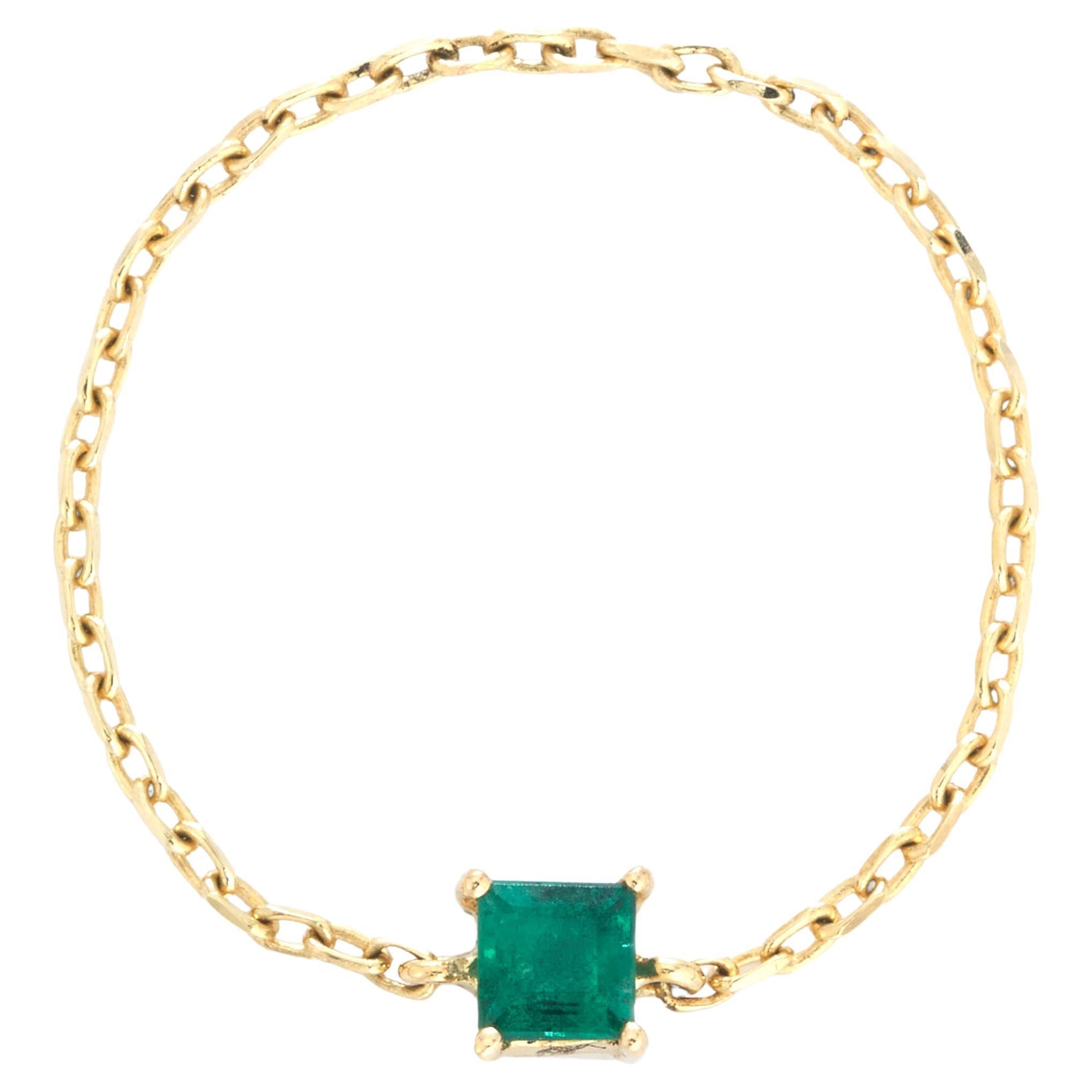 YI Collection Emerald Chain Ring For Sale