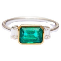 YI Collection Emerald & Diamond Forever Ring 18k