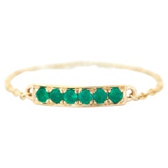 Yi Collection Emerald Lucky Bar Chain Ring