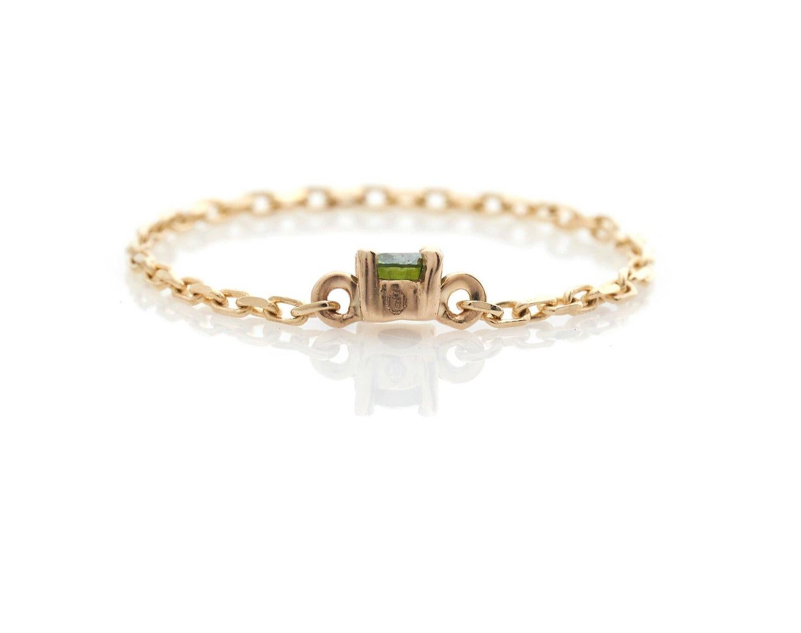 Modern YI Collection Green Diamond Chain Ring For Sale