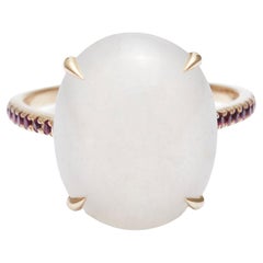 Collection YI Bague globe en jade et rubis