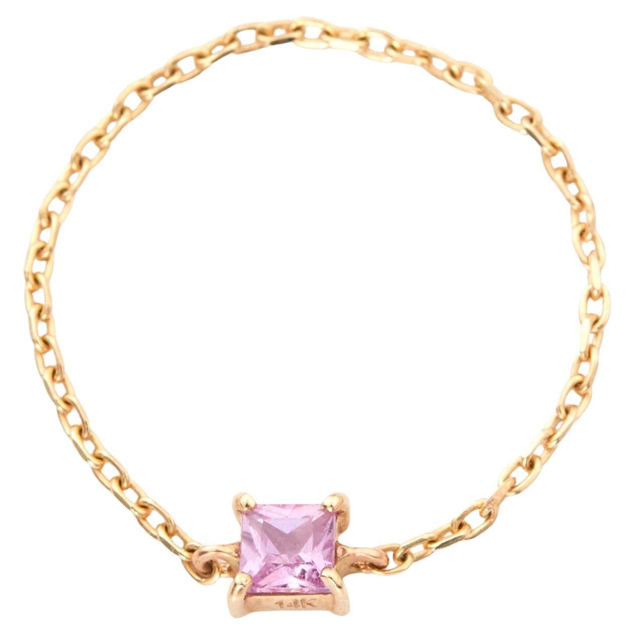 YI Collection Pink Sapphire Chain Ring For Sale