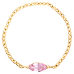 YI Collection Pink Sapphire petite Marquise Chain Ring