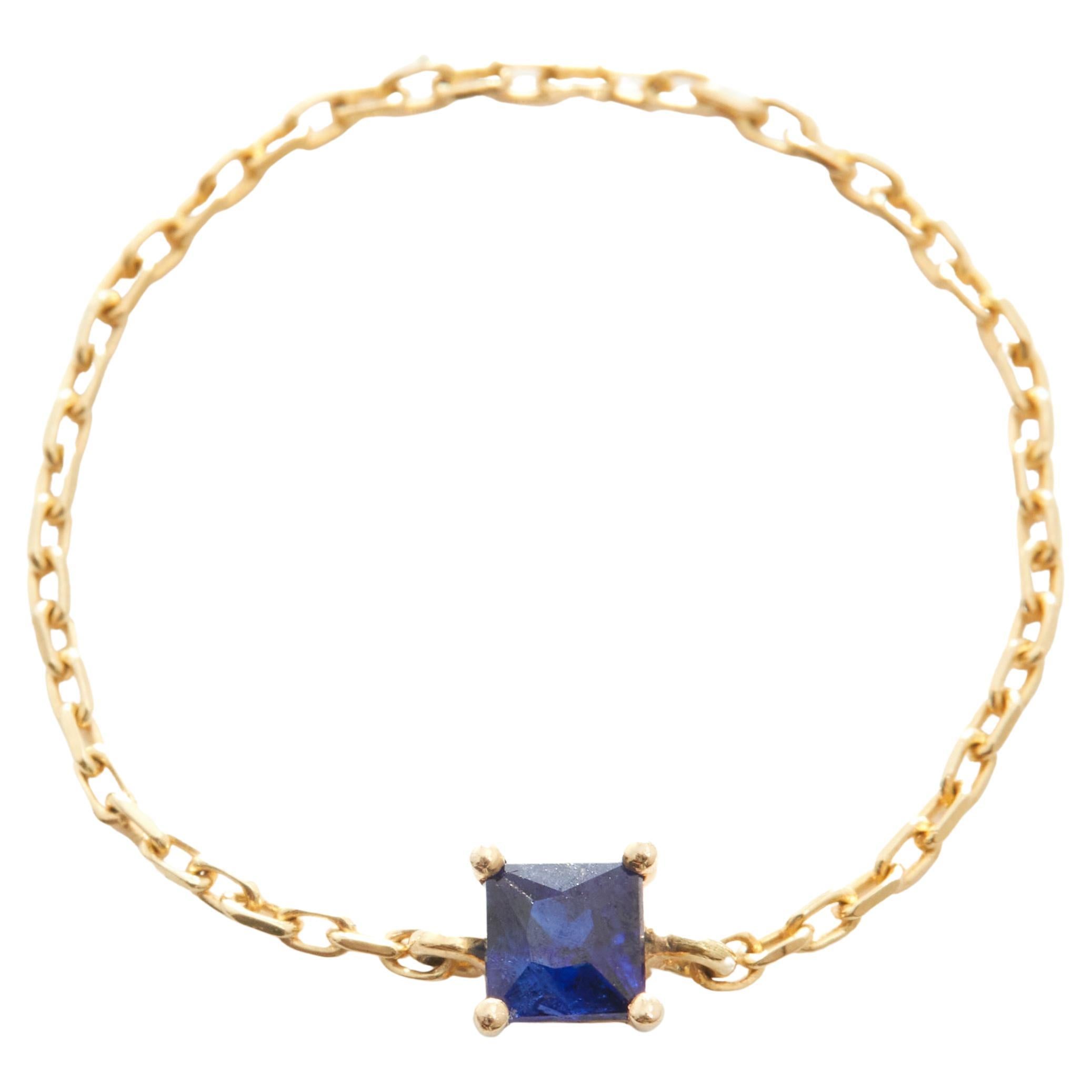 YI Collection Royal Blue Sapphire Chain Ring For Sale