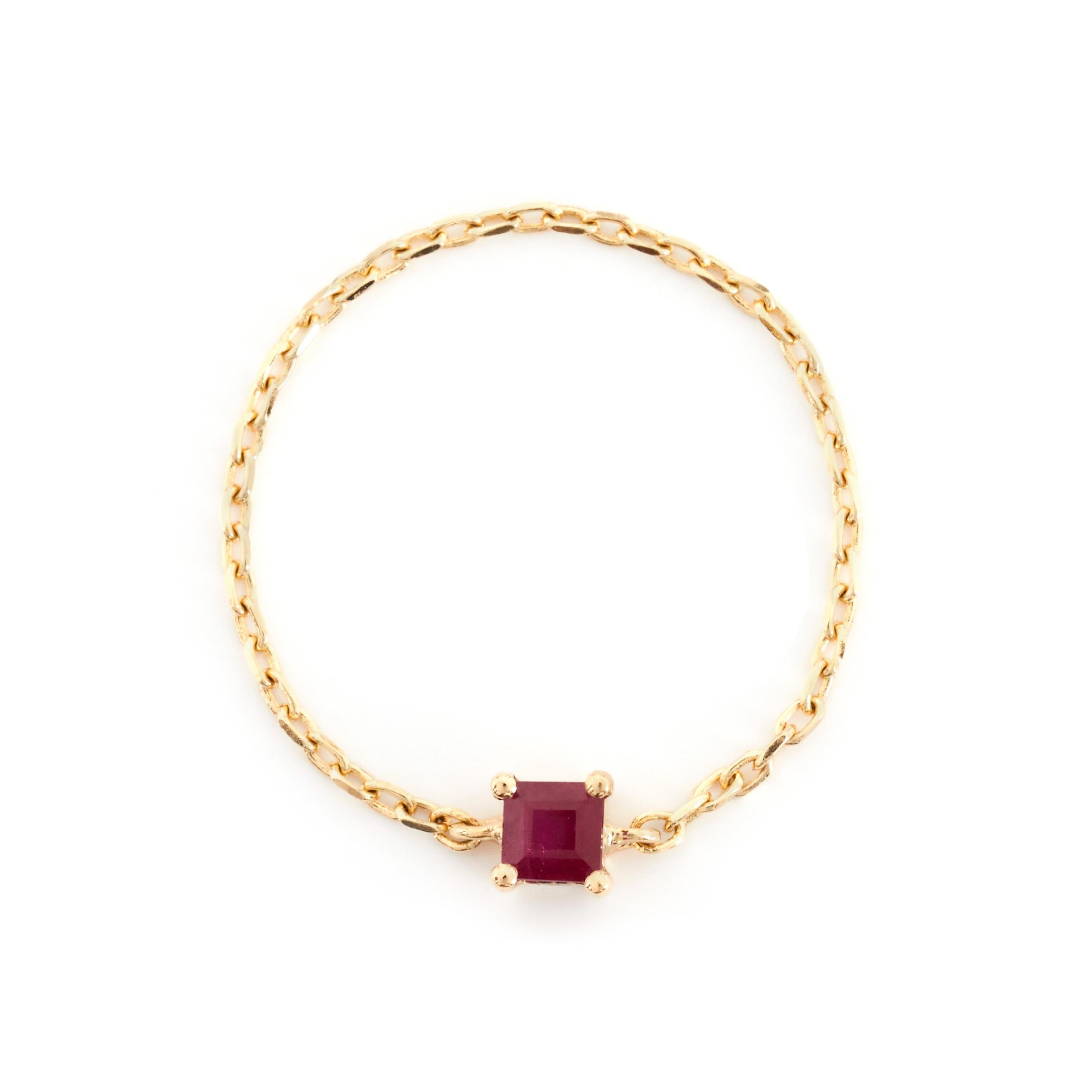 YI Collection Ruby Chain Ring In New Condition For Sale In New York, NY