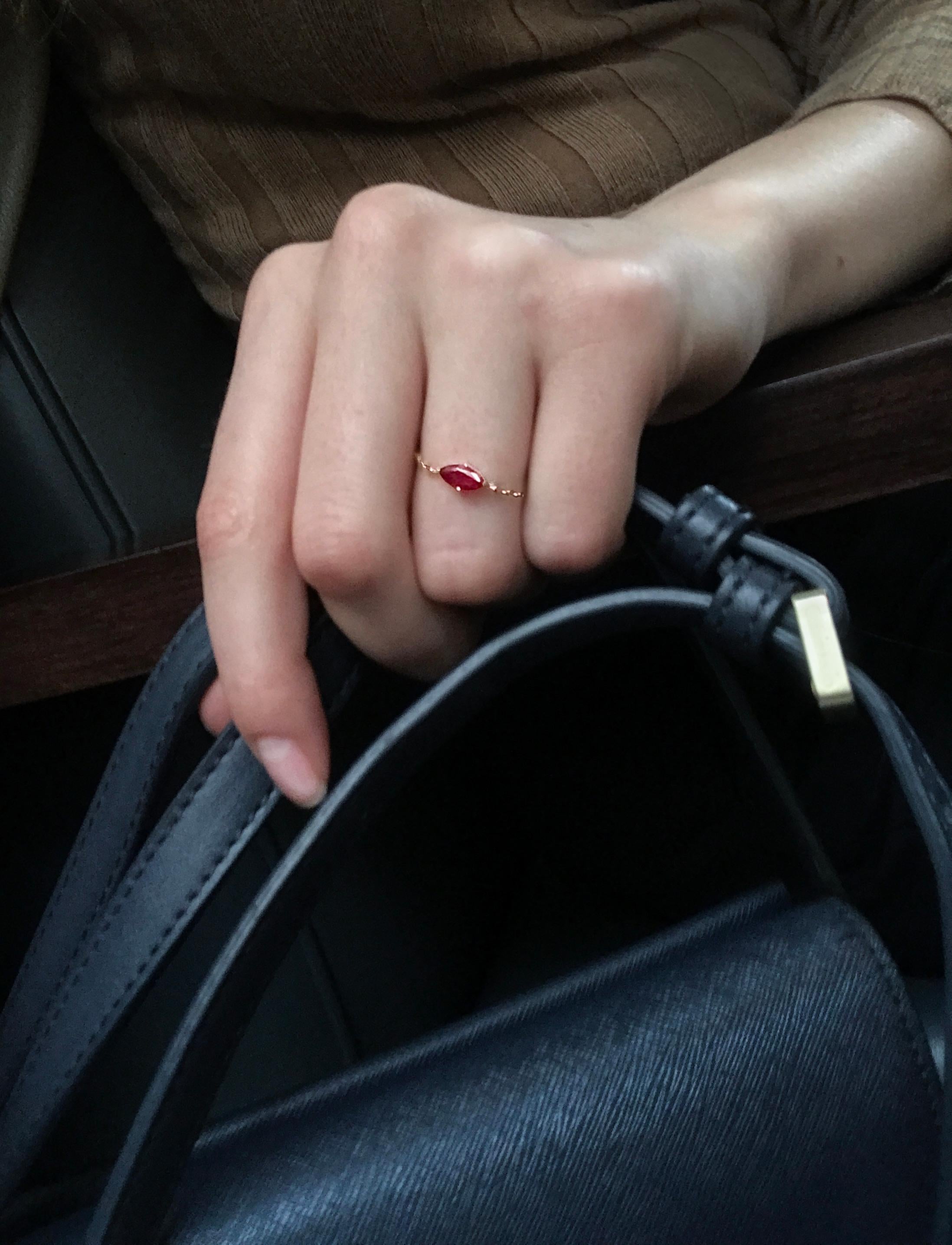 Modern YI Collection Ruby Marquise Supreme Chain Ring For Sale