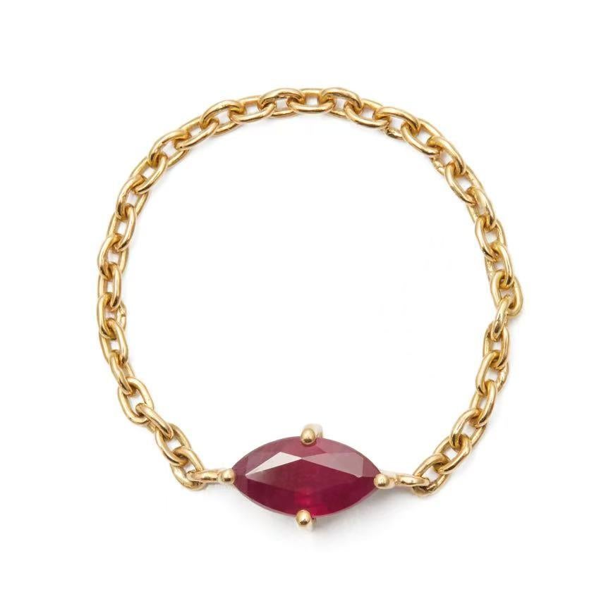 Marquise Cut YI Collection Ruby Marquise Supreme Chain Ring For Sale