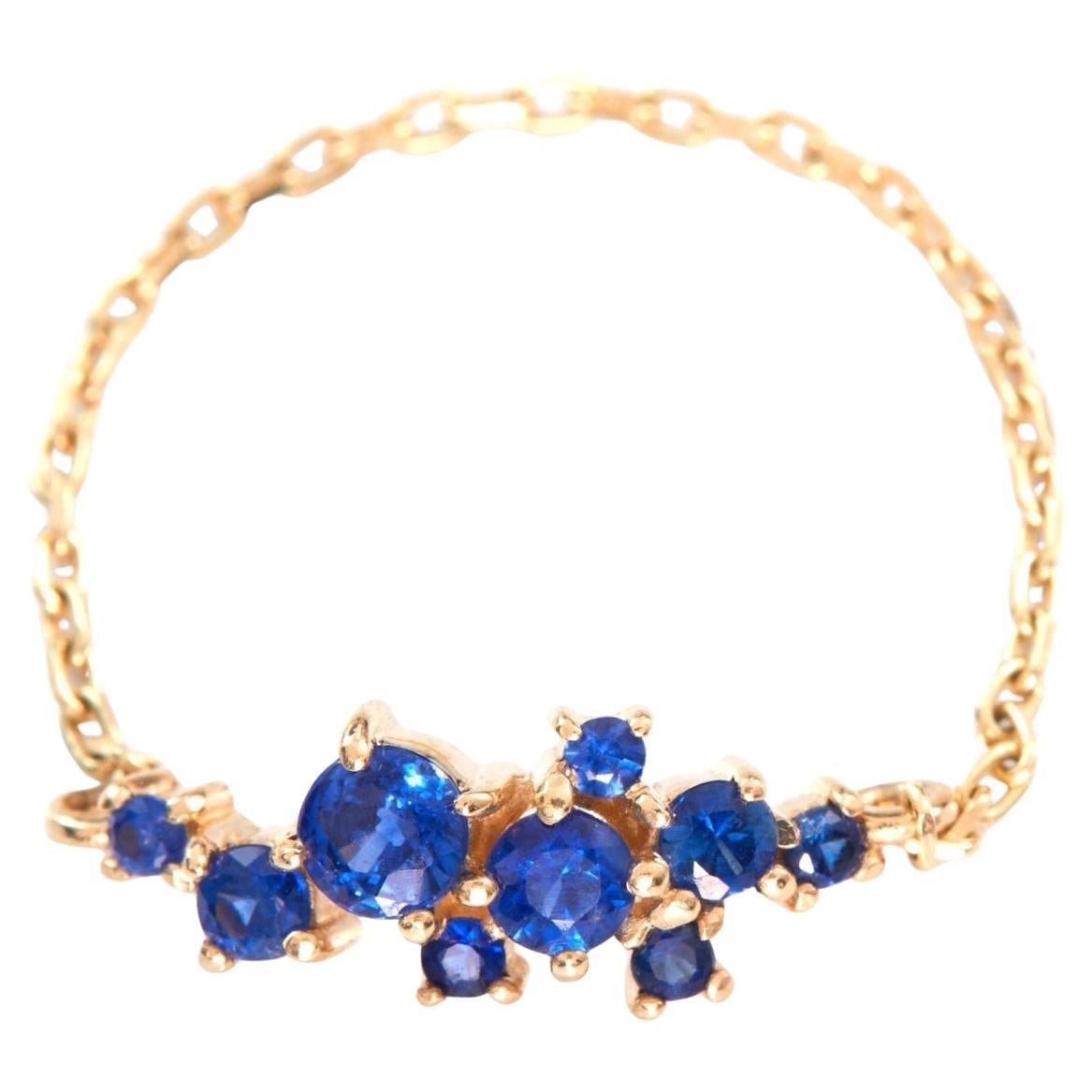 YI Collection Ruby Cluster Chain Ring For Sale at 1stDibs