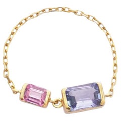 YI Collection Tanzanite & Pink Sapphire Chain Ring