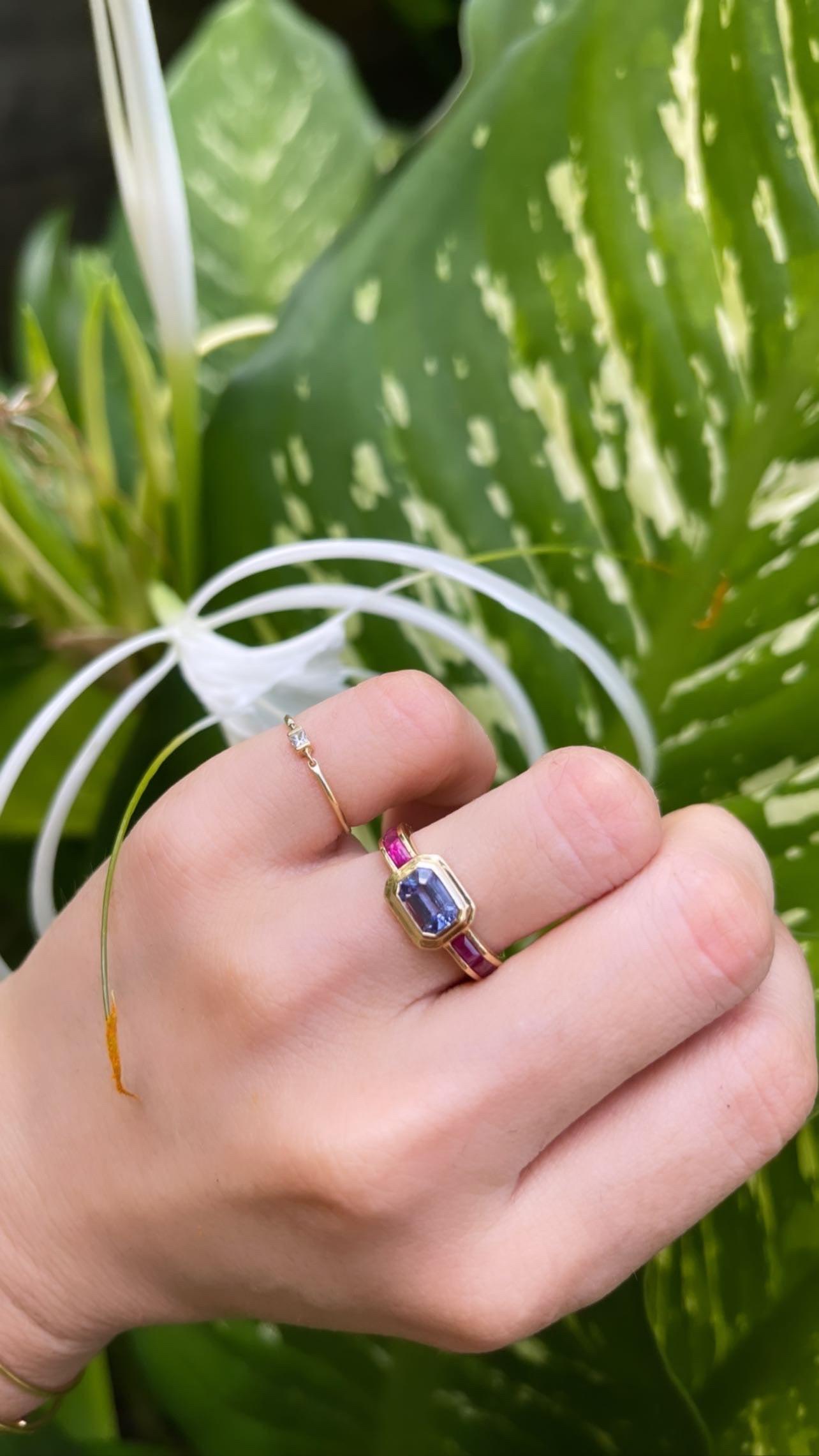 tanzanite and ruby ring