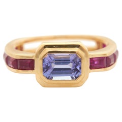 YI Collection Tanzanite & Ruby Circa Ring in 18k