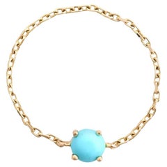 YI Collection Turquoise Dot Chain Ring