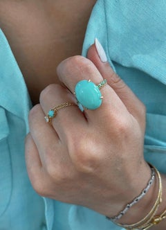 YI Collection Turquoise & Emerald Globe Ring