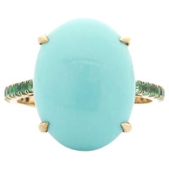YI Collection Turquoise & Emerald Globe Ring
