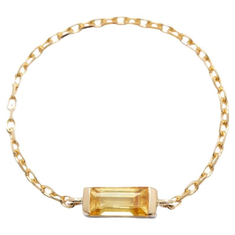 YI Collection Yellow Sapphire Baguette Chain Ring For Sale
