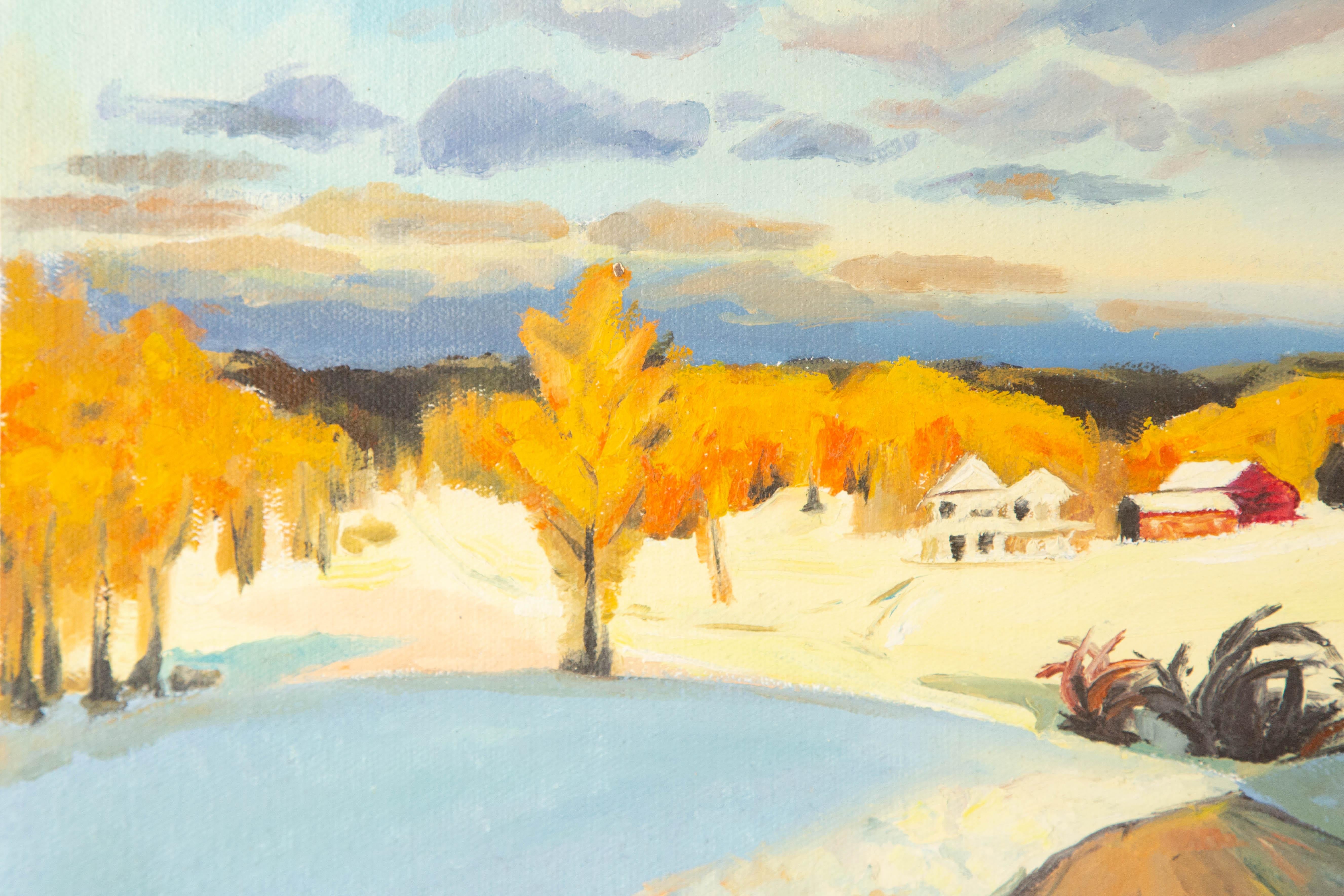 Yi Wang Landscape Original Oil On Canvas 