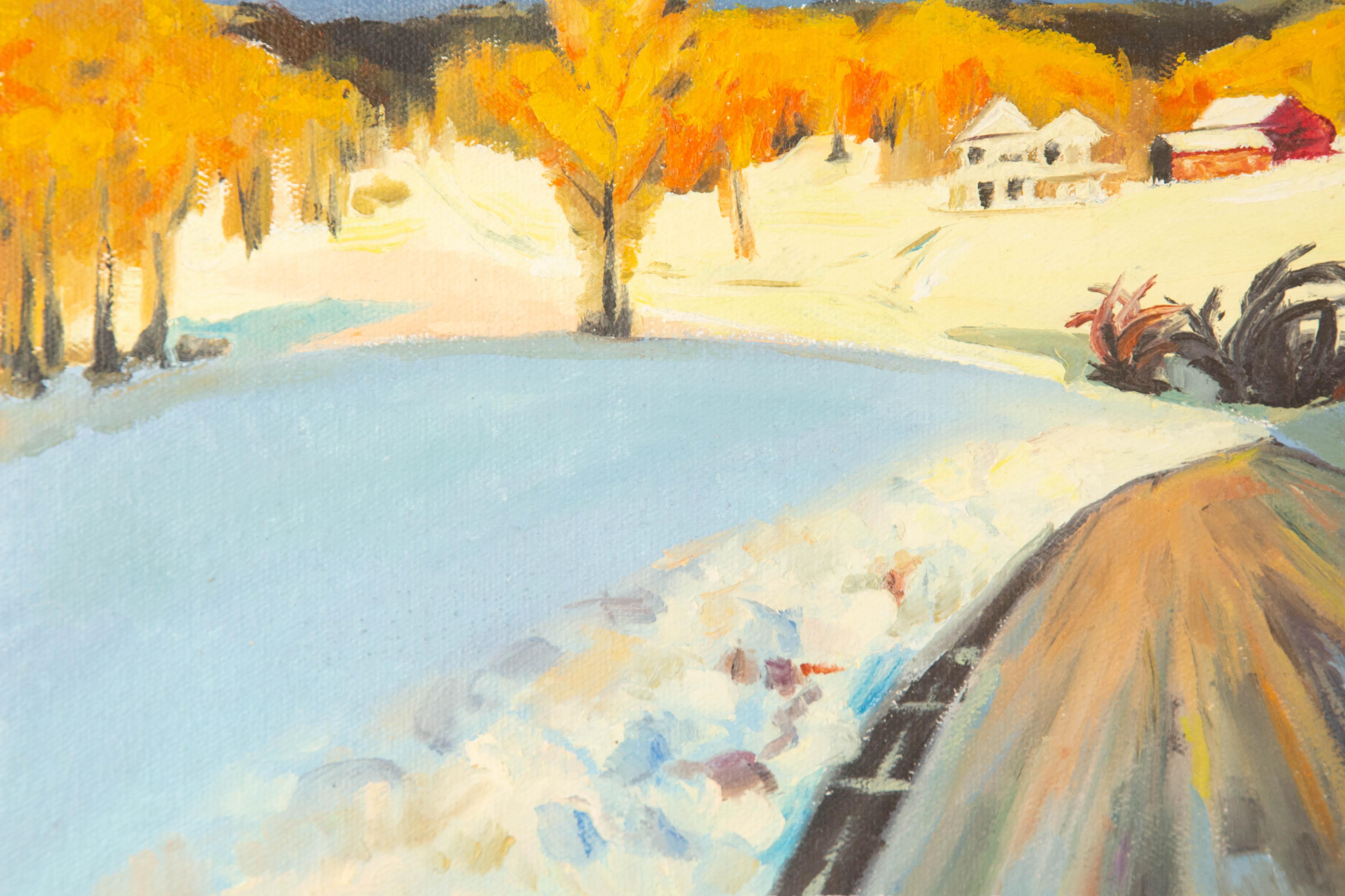 Yi Wang Landscape Original Oil On Canvas 