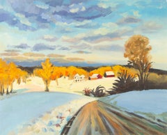 Yi Wang Landscape Original Oil On Canvas "Snow I" (Paysage original, huile sur toile)