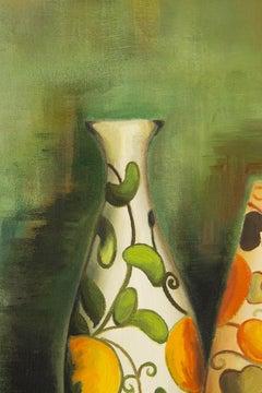 Yi Wang Natura morta originale Olio su tela "Vaso di fiori II"