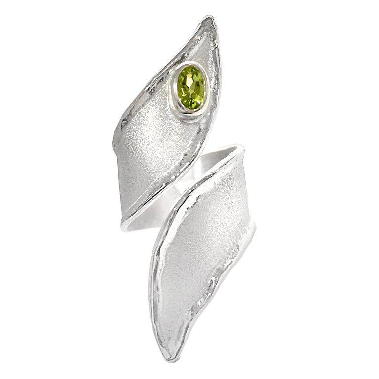 Yianni Creations 0.50 Carat Petidot Fine Silver and Palladium Ring