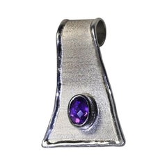 Yianni Creations 1.25 Carat Amethyst Fine Silver and Palladium Handmade Pendant
