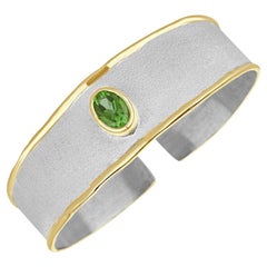 Yianni Creations 1.35 Carat Peridot Fine Silver 24 Karat Gold Bracelet