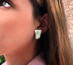 Pendientes ovalados de aguamarina de plata fina y oro de 24 quilates Yianni Creations