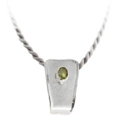 Yianni Creations Peridot Fine Silver and Palladium Pendant Necklace