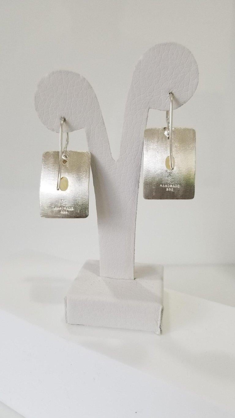 Yianni Creations Ohrringe aus feinem Silber und schwarzem Rhodium mit Citrin und weißen Diamanten Damen im Angebot