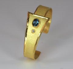 Yianni Creations Bracelet en or 18 carats avec topaze de 2,50 carats et diamants