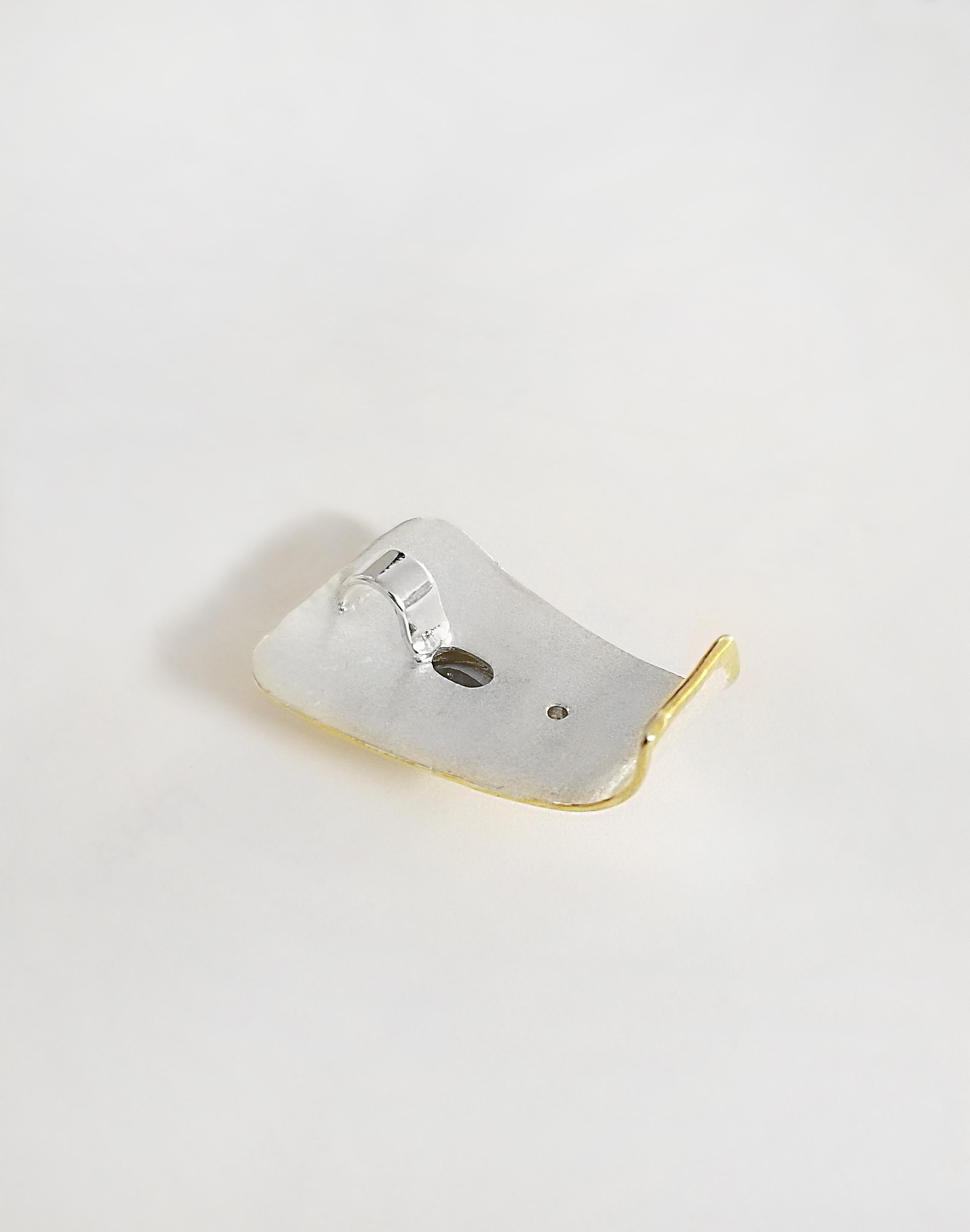 Yianni Creations Aquamarine and Diamond Fine Silver and 24 Karat Gold Pendant 3