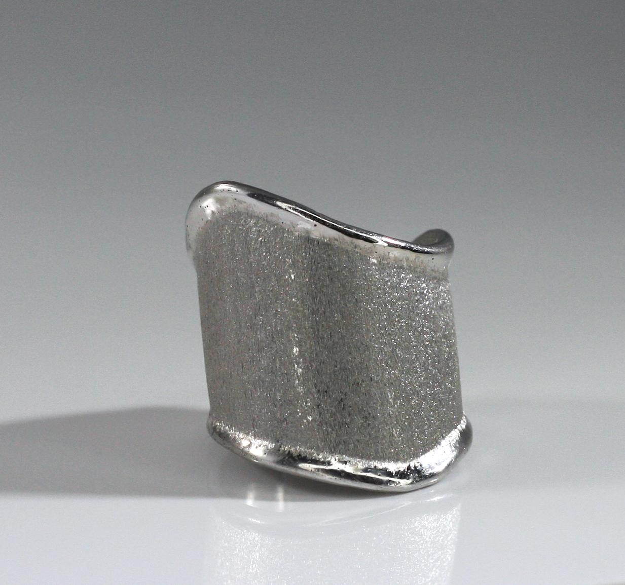 Yianni Kreationen Kunsthandwerklicher verstellbarer Ring aus feinem Silber und Palladium im Angebot 11