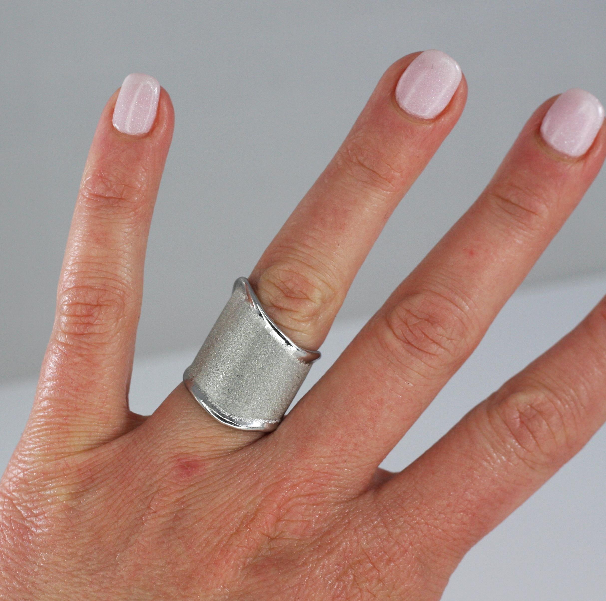 Yianni Kreationen Kunsthandwerklicher verstellbarer Ring aus feinem Silber und Palladium im Angebot 7