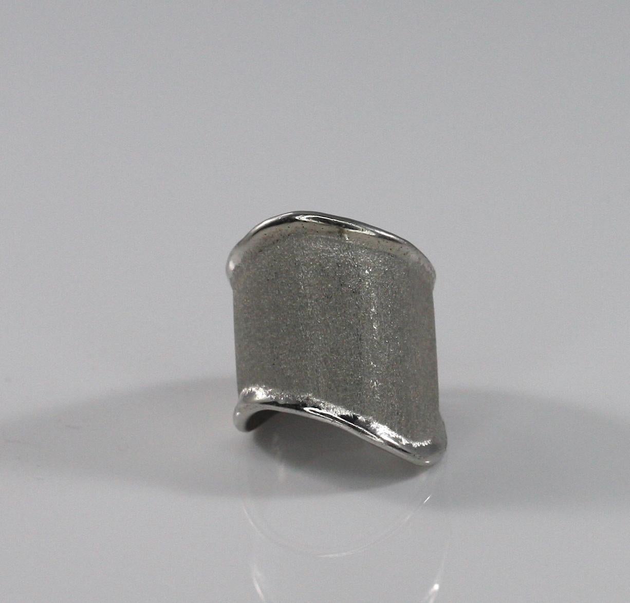 Yianni Kreationen Kunsthandwerklicher verstellbarer Ring aus feinem Silber und Palladium im Angebot 10
