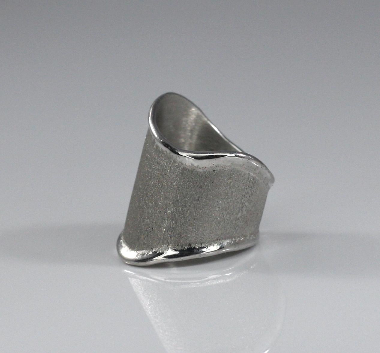 Yianni Kreationen Kunsthandwerklicher verstellbarer Ring aus feinem Silber und Palladium im Angebot 5