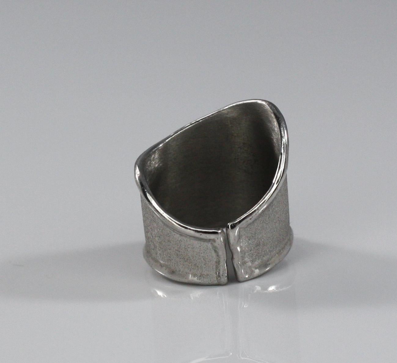 Yianni Kreationen Kunsthandwerklicher verstellbarer Ring aus feinem Silber und Palladium im Angebot 6