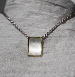 Yianni Creations Fine Silver 24 Karat Gold Two-Tone Rectangular Pendant Enhancer