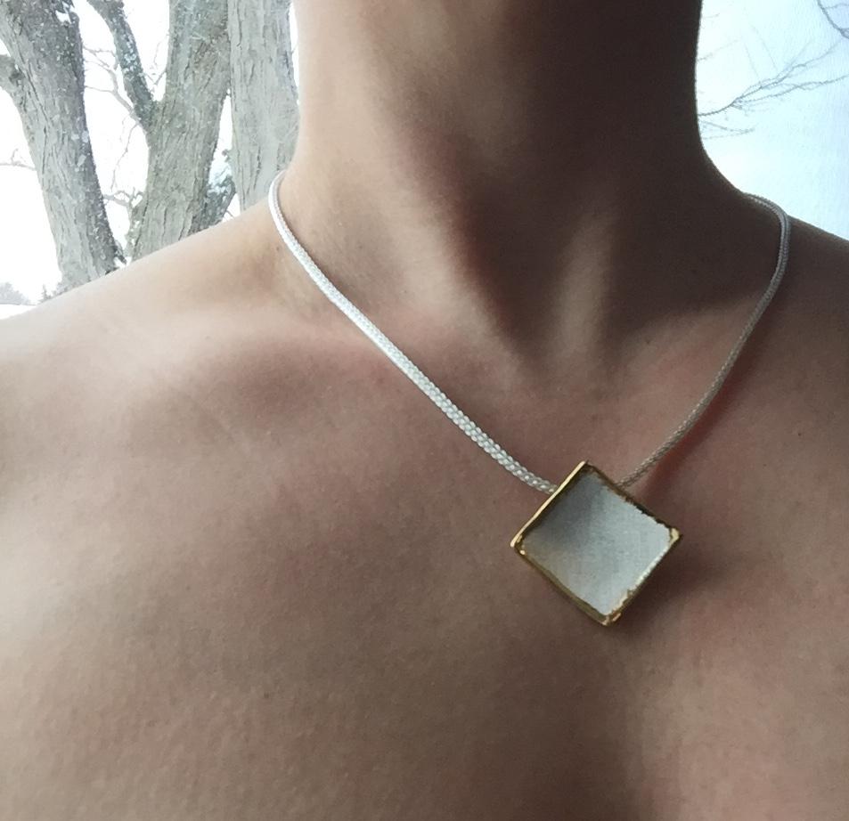 Contemporary Yianni Creations Fine Silver and 24 Karat Gold Geometric Pendant Enhancer For Sale