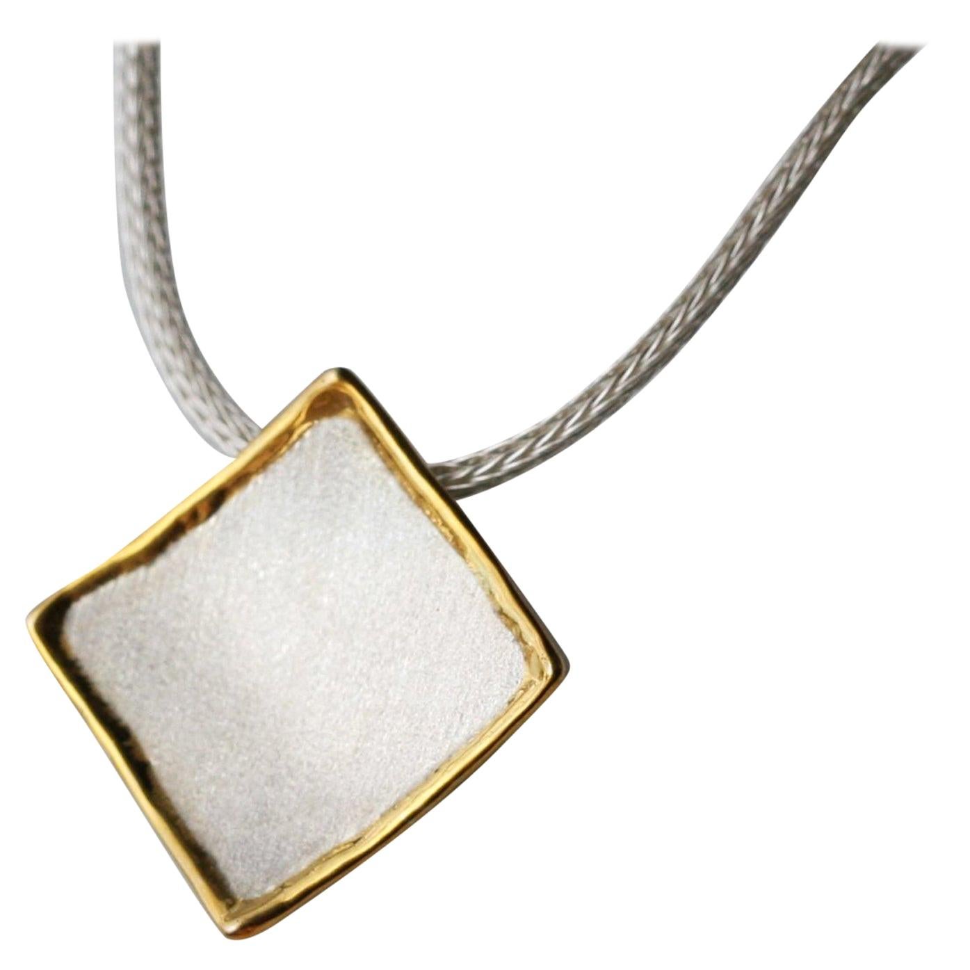 Yianni Creations Fine Silver and 24 Karat Gold Geometric Pendant Enhancer