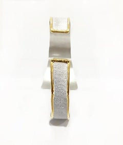 Yianni Creations Peridot Fine Silver and 24 Karat Gold Cuff Bangle Bracelet