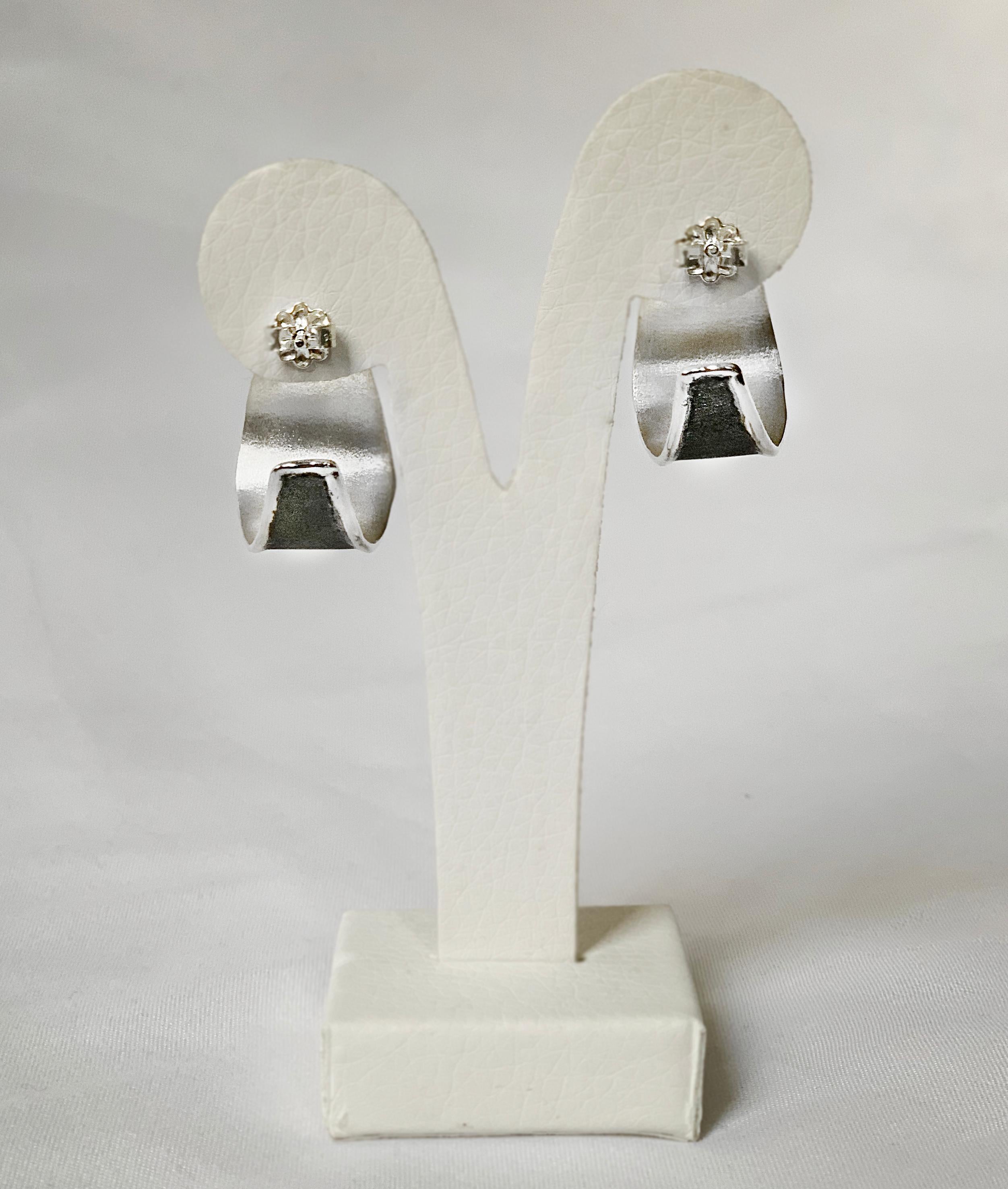 Yianni Creations Fine Silver and Black Rhodium Handmade Hoop Earrings In New Condition For Sale In Astoria, NY