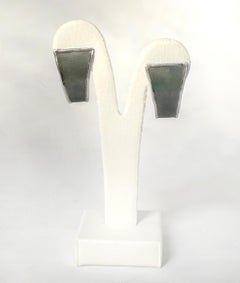 Yianni Creations Fine Silver and Oxidized Rhodium Handmade Geometric Earrings