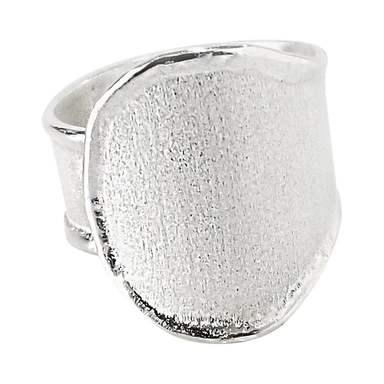 Yianni Creations Fine Silver and Palladium Artisan Handmade Wide Band Ring
