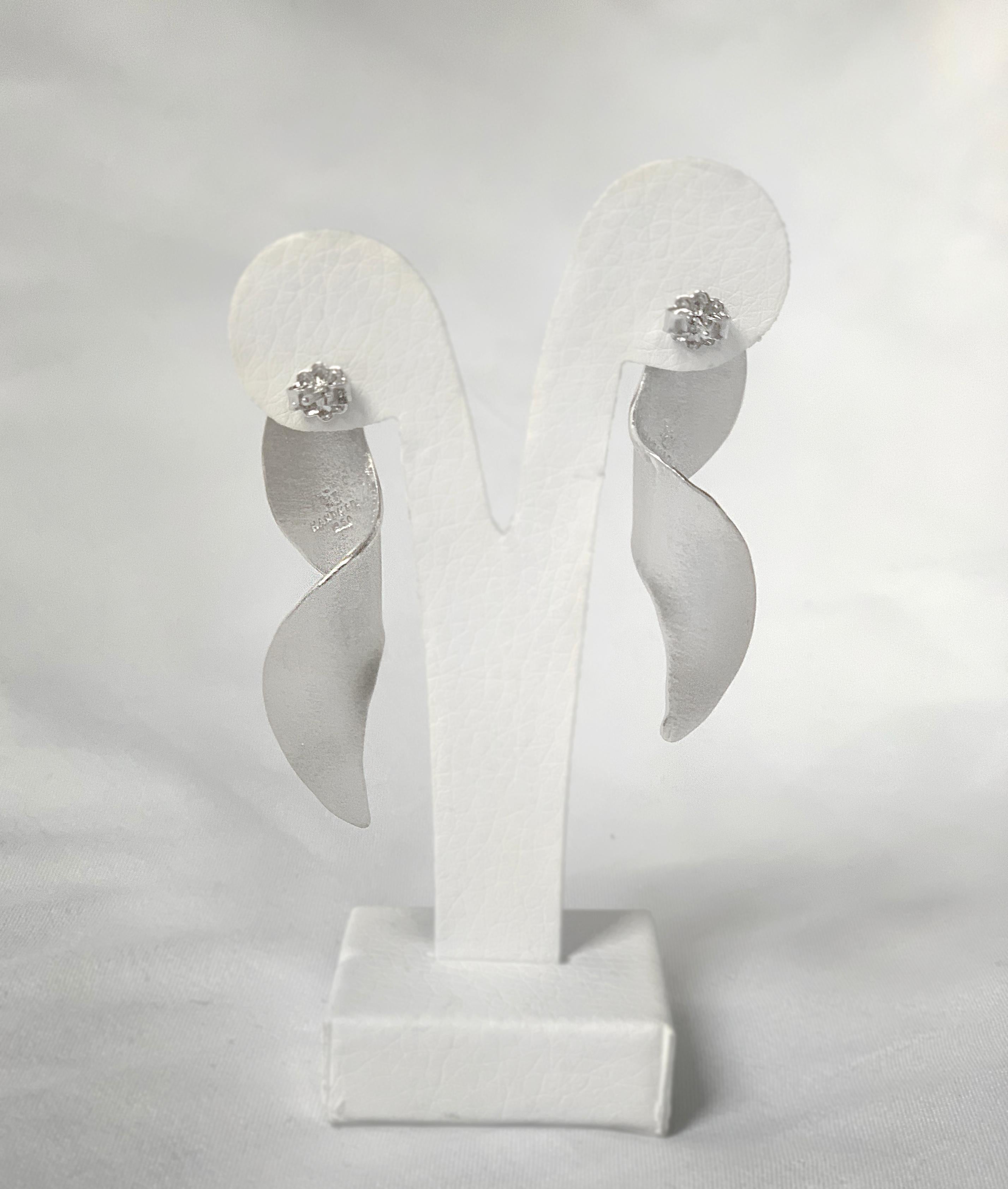 Yianni Creations Fine Silver and Palladium Handmade Artisan Earrings For Sale 1