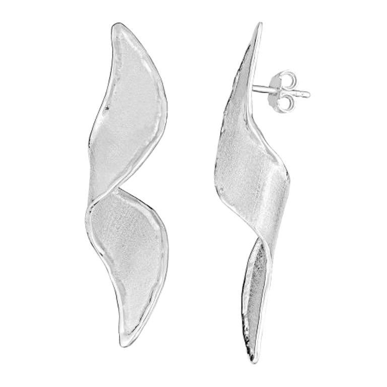 Yianni Creations Fine Silver and Palladium Handmade Artisan Earrings For Sale