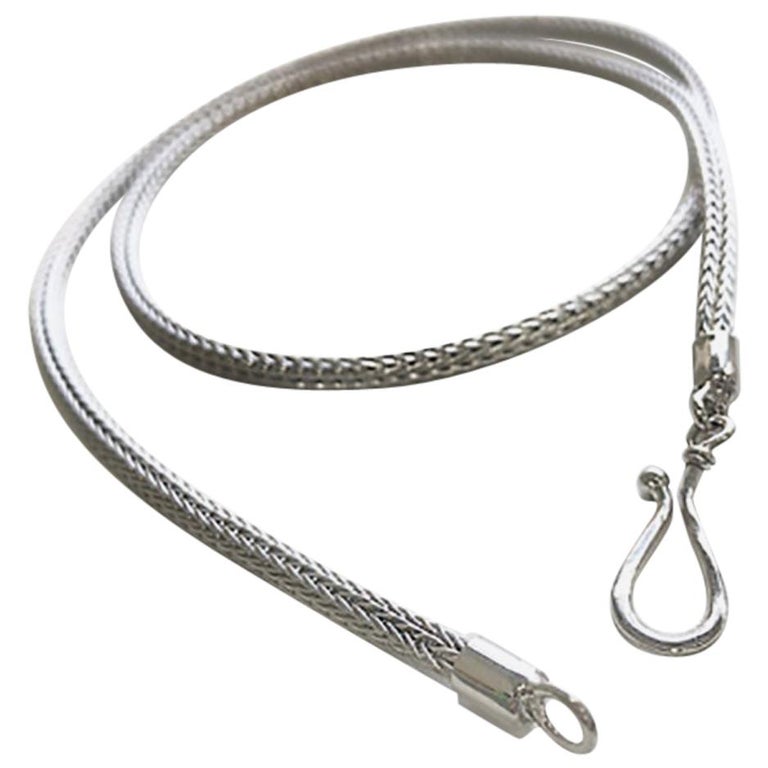 Yianni Kreationen Handgewebte Seil-Halskette aus feinem Silber und Palladium  im Angebot bei 1stDibs