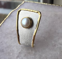 Yianni Creations Pearl Fine Silver and 24 Karat Gold Two-Tone Pendant