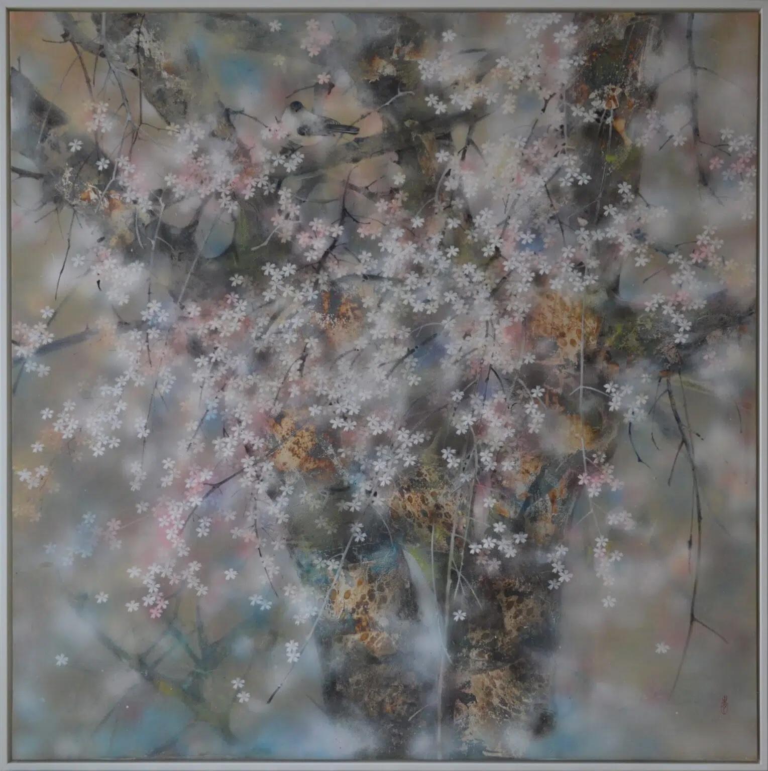 Awakening von CHEN Yiching - Nihonga-Malerei, Blumen, Nature – Painting von Yiching Chen