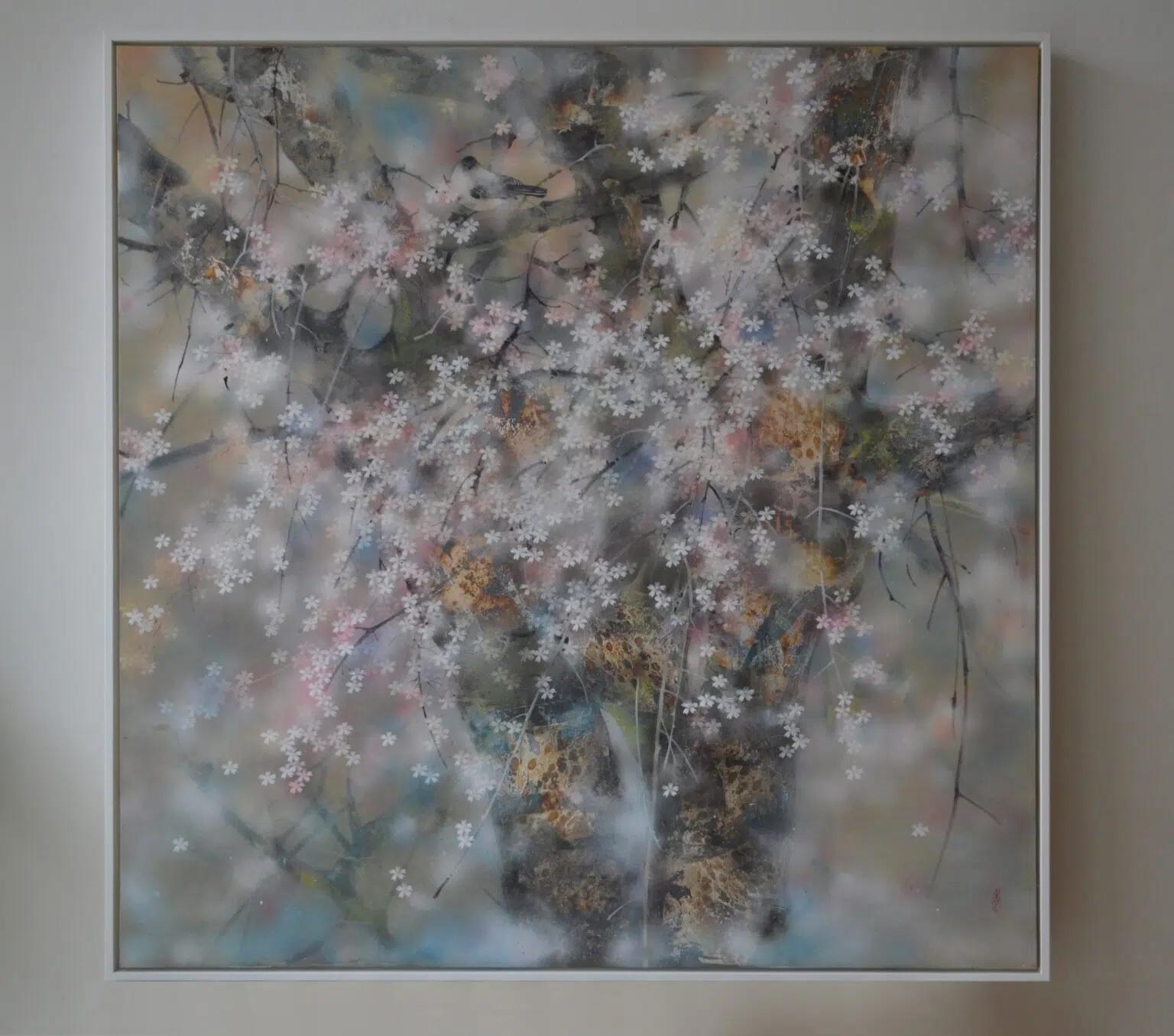 Erwachen  ist ein Gemälde des taiwanesischen Künstlers Chen Yiching, das mit Mineralpigmenten und Blattsilber geschaffen wurde.
Die Abmessungen betragen 100 cm × 100 cm (39,3 x 39,3 Zoll). Das Kunstwerk wird gerahmt verkauft (weiße Schattenbox). Die