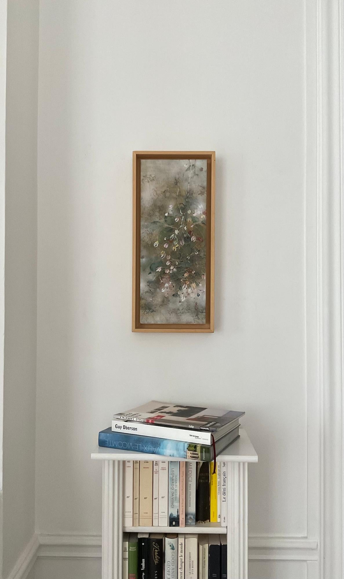 Bellflower de Chen Yiching - Pintura nihonga contemporánea, flora, tonos claros - Mixed Media Art Contemporáneo de Yiching Chen